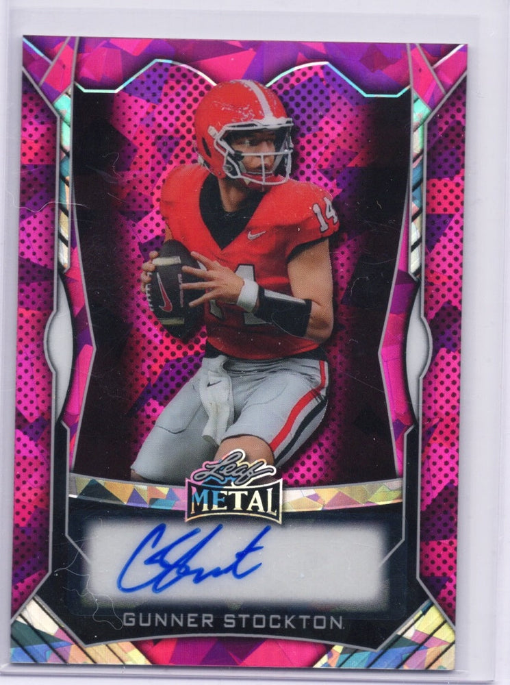 2025 Leaf Metal Gunner Stockton #MAGS1 Pink Ice Auto /20 Georgia Bulldogs Rookie RC Football Card (ONLINE ORDER ONLY)