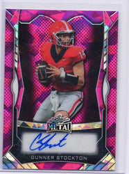 2025 Leaf Metal Gunner Stockton #MAGS1 Pink Ice Auto /20 Georgia Bulldogs Rookie RC Football Card (ONLINE ORDER ONLY)