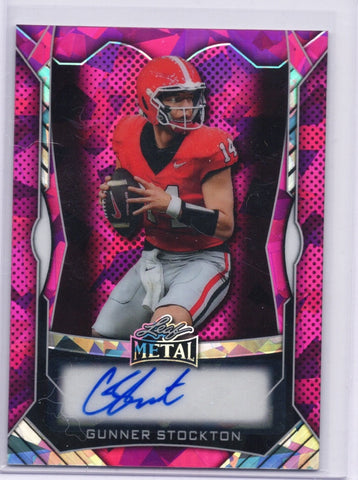 2025 Leaf Metal Gunner Stockton #MAGS1 Pink Ice Auto /20 Georgia Bulldogs Rookie RC Football Card (ONLINE ORDER ONLY)