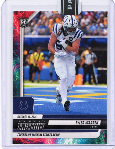 2025 Panini Instant Tyler Warren #164 Lightning /5 Indianapolis Colts Rookie RC Football Card (ONLINE ORDER ONLY)