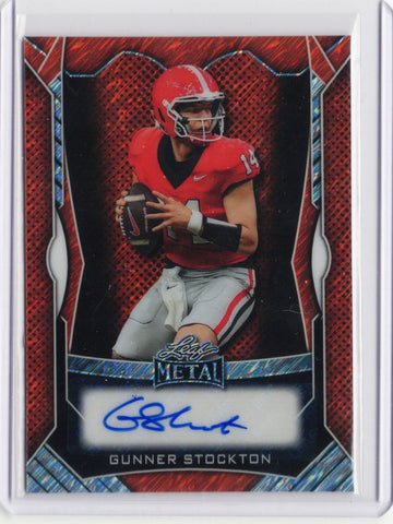 2025 Leaf Metal Gunner Stockton #MAGS1 Red Shimmer Auto /40 Georgia Bulldogs Rookie RC Football Card (ONLINE ORDER ONLY)