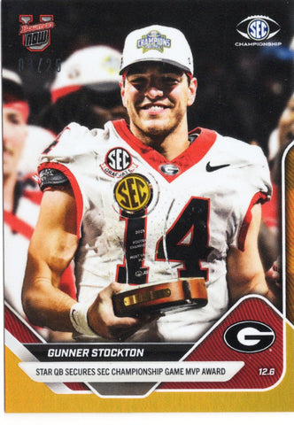 2025 Topps Bowman U Now Gunner Stockton #57 Orange Foil /25 Georgia Bulldogs Rookie RC Football Card (ONLINE ORDER ONLY)