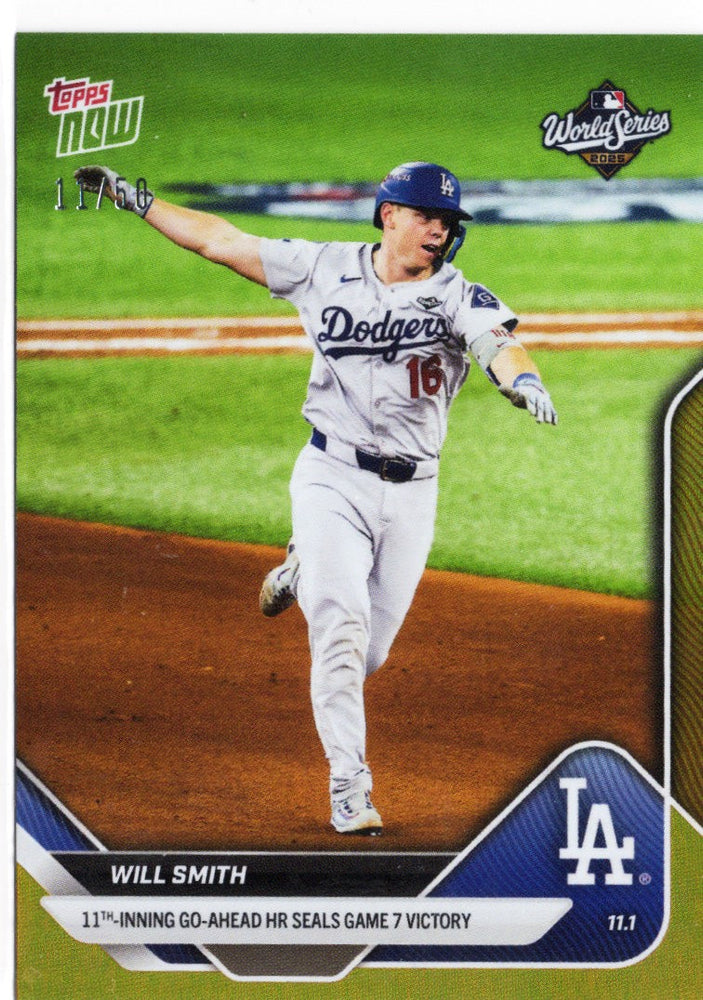 2025 Topps Now Will Smith #924 Gold Foil /50 Los Angeles Dodgers Baseball Card (ONLINE ORDER ONLY)