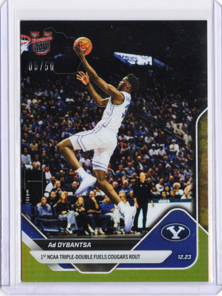 2025 Topps Bowman U Now AJ Dybantsa #39 Gold Foil /50 BYU Cougars Rookie RC Basketball Card (ONLINE ORDER ONLY)