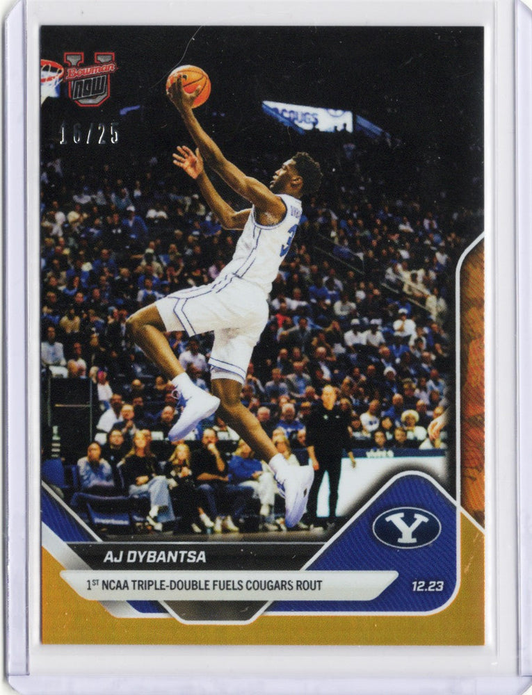 2025 Topps Bowman U Now AJ Dybantsa #39 Orange Foil /25 BYU Cougars Rookie RC Basketball Card (ONLINE ORDER ONLY)