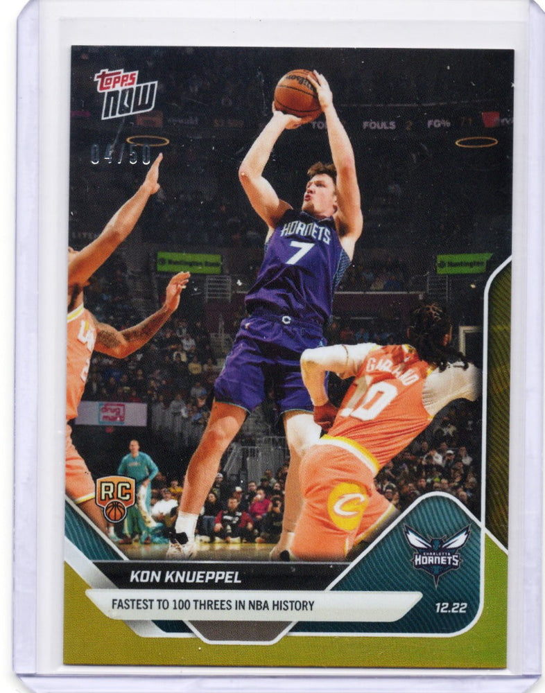2025 Topps Now Kon Knueppel #97 Gold Foil /50 Charlotte Hornets Rookie RC Basketball Card (ONLINE ORDER ONLY)