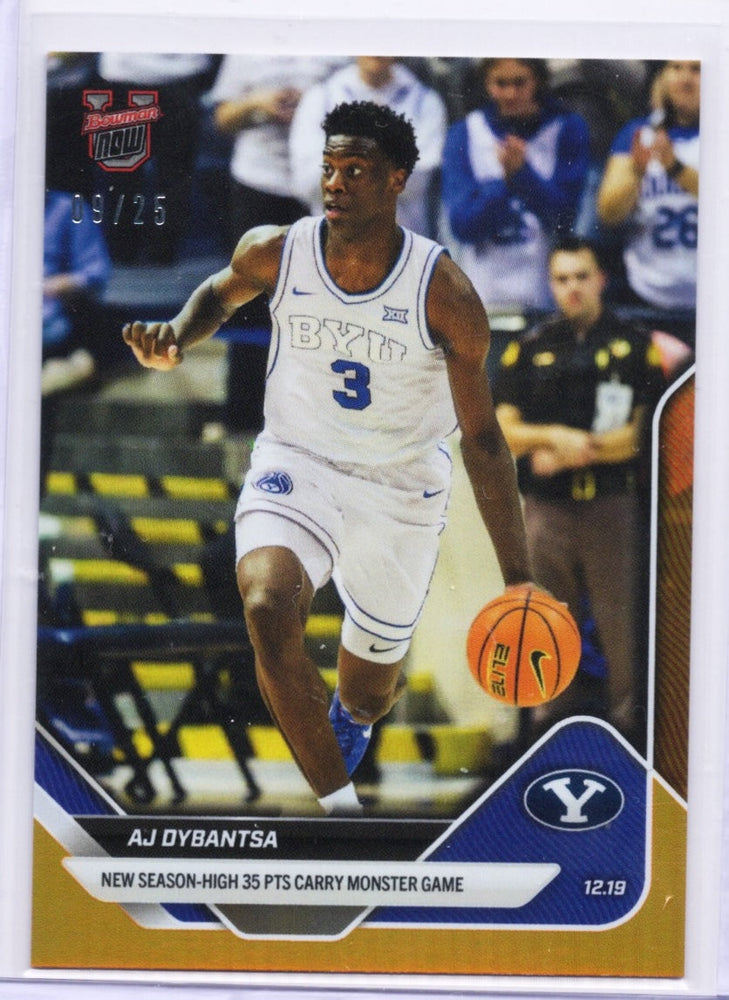 2025 Topps Bowman U Now AJ Dybantsa #35 Orange Foil /25 BYU Cougars Rookie RC Basketball Card (ONLINE ORDER ONLY)
