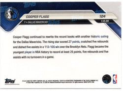 2025 Topps Now Cooper Flagg #124 Gold Foil /50 Dallas Mavericks Rookie RC Basketball Card (ONLINE ORDER ONLY)