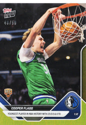 2025 Topps Now Cooper Flagg #124 Gold Foil /50 Dallas Mavericks Rookie RC Basketball Card (ONLINE ORDER ONLY)