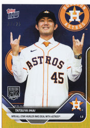 2025 Topps Now Tatsuya Imai #OS12 Orange Foil /25 Houston Astros Rookie RC Baseball Card (ONLINE ORDER ONLY)