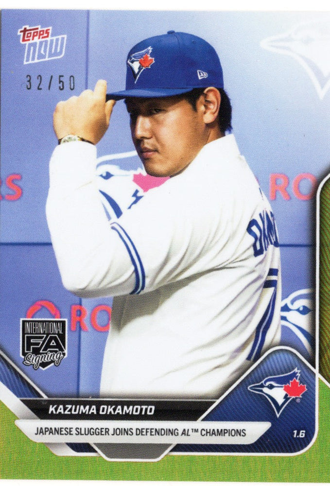 2025 Topps Now Kazuma Okamoto #OS13 Gold Foil /50 Toronto Blue Jays Rookie RC Baseball Card (ONLINE ORDER ONLY)