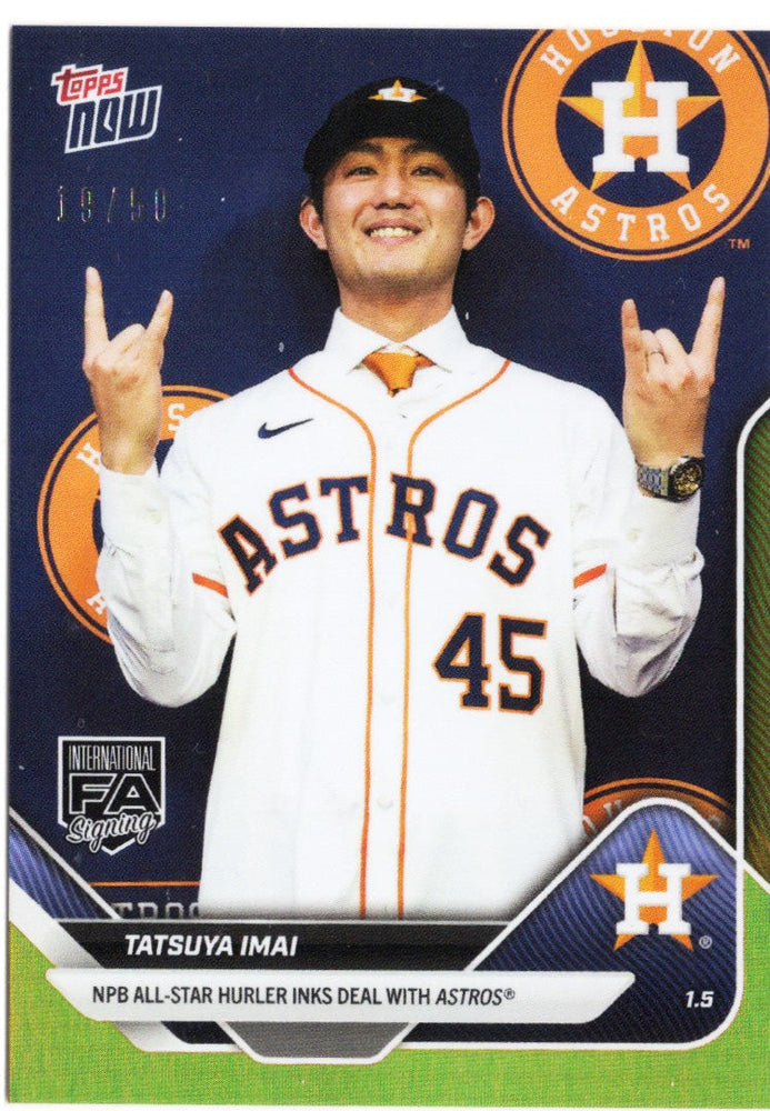2025 Topps Now Tatsuya Imai #OS12 Gold Foil /50 Houston Astros Rookie RC Baseball Card (ONLINE ORDER ONLY)