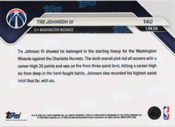 2025 Topps Now Tre Johnson #140 Orange Foil /25 Washington Wizards Rookie RC Basketball Card