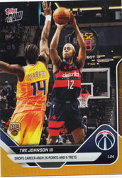 2025 Topps Now Tre Johnson #140 Orange Foil /25 Washington Wizards Rookie RC Basketball Card