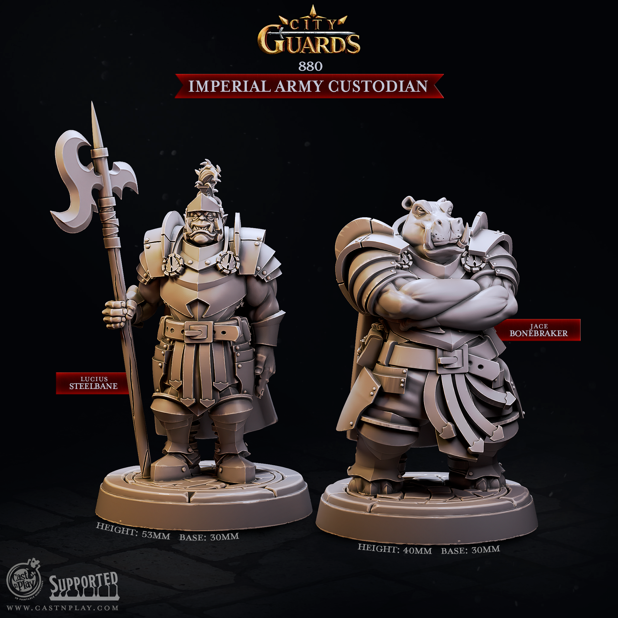 3D Printed Cast n Play Imperial Army Custodian City Guards Set 28mm 32mm D&D (Online Only)