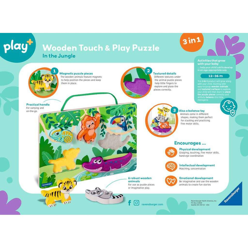 In the Jungle - Wooden Touch & Play Puzzle for Toddlers Ravensburger (ONLINE ORDER ONLY)