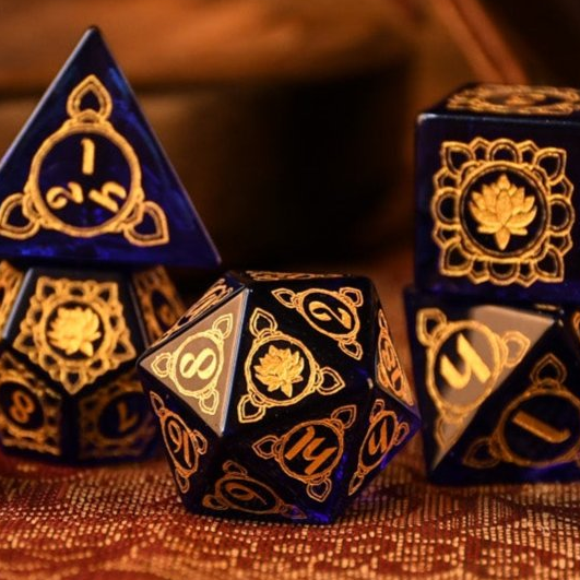 Pre-Order || Indian Blue Glass Dice Set - Dice Around the World Collection