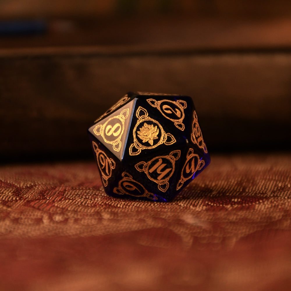 Pre-Order || Indian Blue Glass Dice Set - Dice Around the World Collection