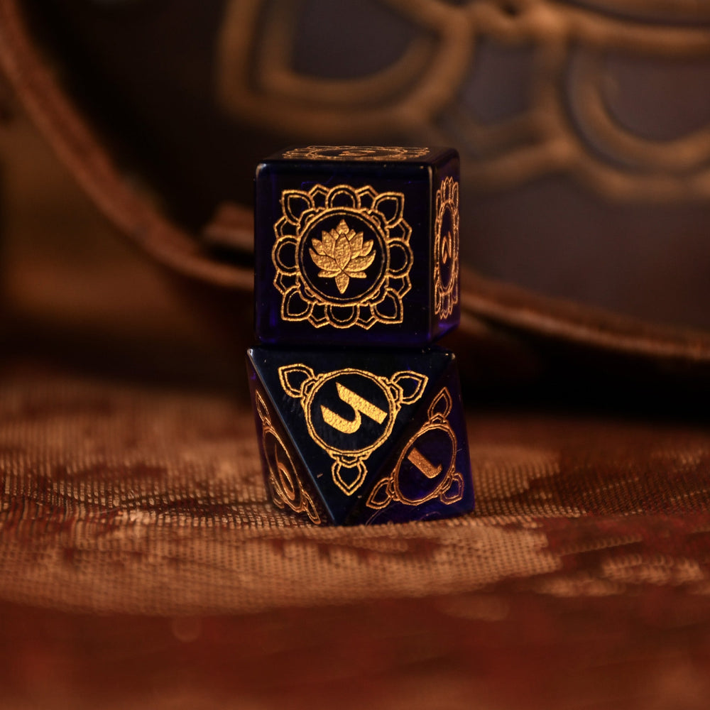 Pre-Order || Indian Blue Glass Dice Set - Dice Around the World Collection