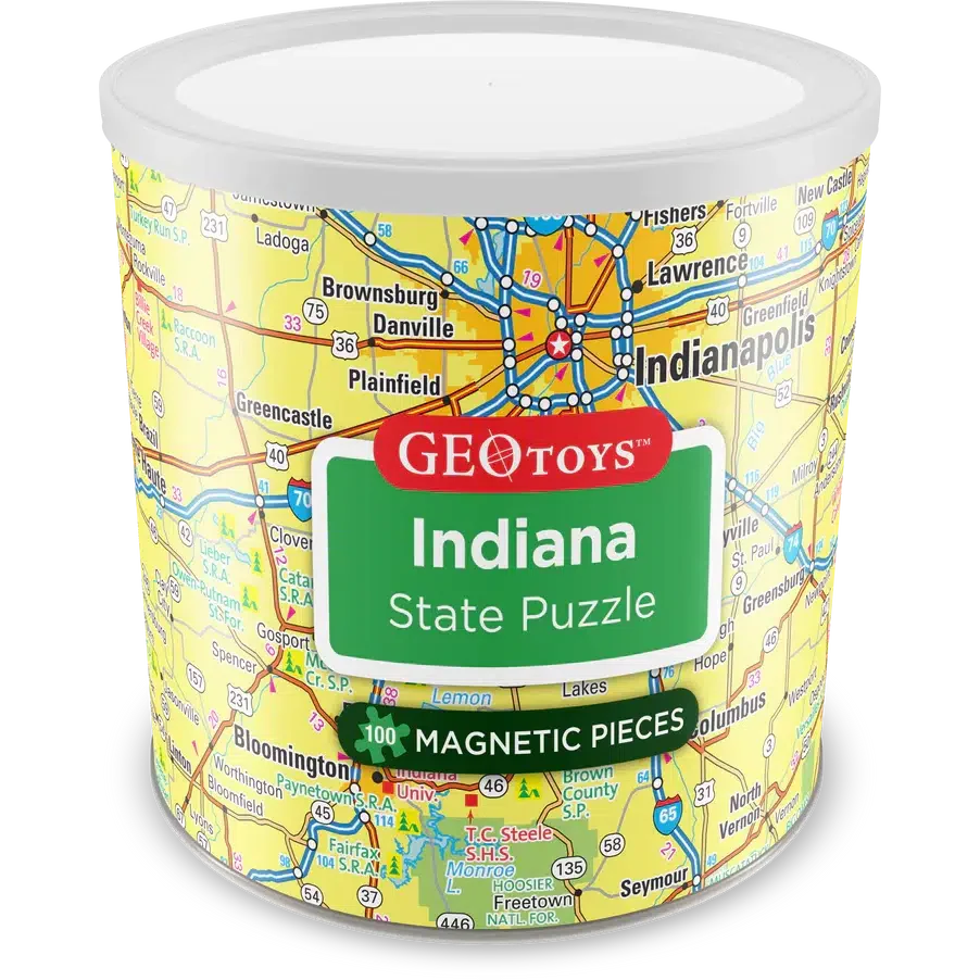 Indiana State 100 Piece Magnetic Jigsaw Puzzle Geotoys (ONLINE ORDER ONLY)