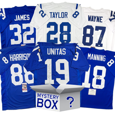 Autographed/Signed Indianapolis Football Jersey Mystery Box with PSA JSA or Beckett COA (ONLINE ORDER ONLY)
