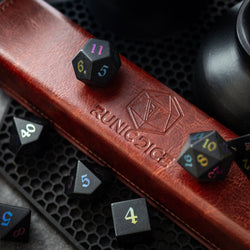 Inked Black Night Raised Obsidian Hand Carved Dice DND Set (ONLINE ORDER ONLY)