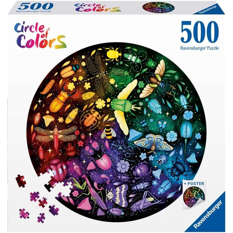 Insects "Circle of Colors" 500 Piece Round Jigsaw Puzzle Ravensburger (ONLINE ORDER ONLY)