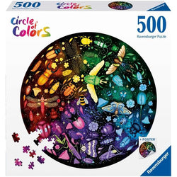 Insects "Circle of Colors" 500 Piece Round Jigsaw Puzzle Ravensburger (ONLINE ORDER ONLY)