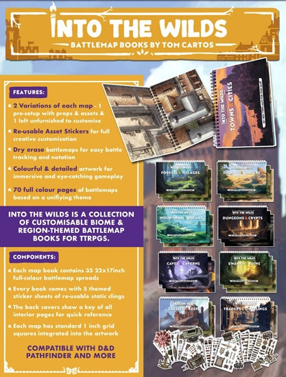 Into the Wilds Battlemap Books: Caves and Caverns (ONLINE ORDER ONLY)