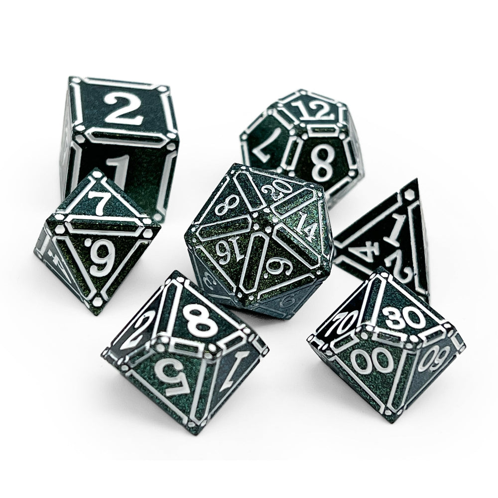 Ironworks - Necromancer Spellbook 7 Piece RPG set Alloy Metal Dice (Online Only)
