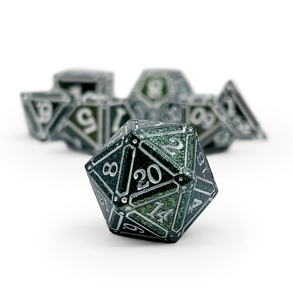 Ironworks - Necromancer Spellbook 7 Piece RPG set Alloy Metal Dice (Online Only)