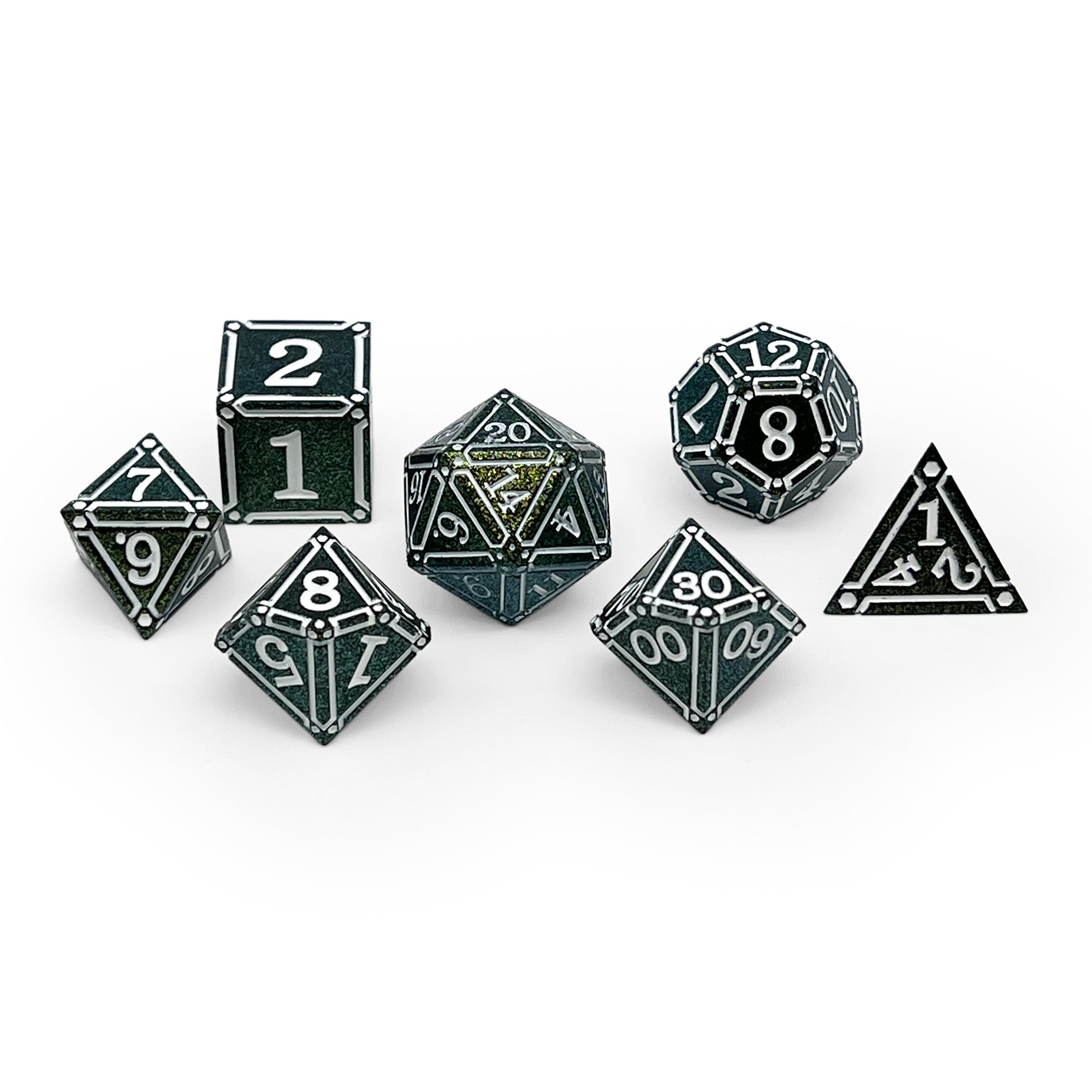 Ironworks - Necromancer Spellbook 7 Piece RPG set Alloy Metal Dice (Online Only)