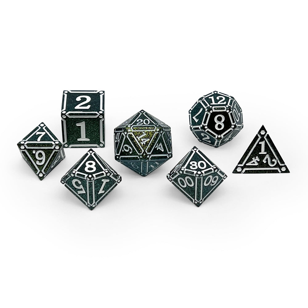 Ironworks - Necromancer Spellbook 7 Piece RPG set Alloy Metal Dice (Online Only)