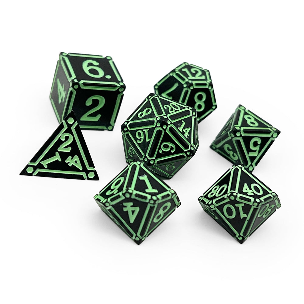 Ironworks - Witches Heart 7 Piece RPG set Alloy Metal Dice (Online Only)