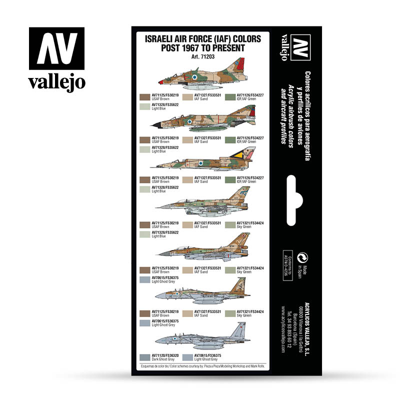 Model Air Set: Israeli Air Force Colors Post 1967 to Present (ONLINE ORDER ONLY)