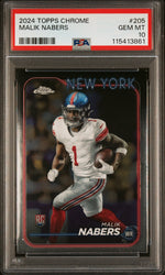 Graded 2024 Topps Chrome Malik Nabers #205 Rookie RC Football Card PSA 10 Gem Mint (ONLINE ORDER ONLY)