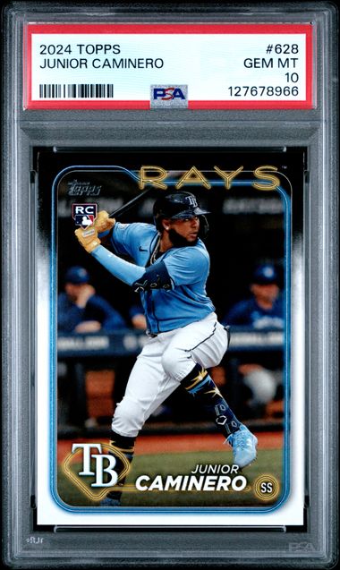 Graded 2024 Topps Junior Caminero #628 Rookie RC Baseball Card PSA 10 Gem Mint (ONLINE ORDER ONLY)