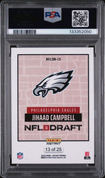 Graded 2025 Panini Instant Jihaad Campbell #NFLDN13 /25 Draft Night Beige Rookie RC Football Card PSA 10 Gem Mint (ONLINE ORDER ONLY)
