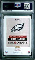 Graded 2025 Panini Instant Jihaad Campbell #NFLDN13 Draft Night Rookie RC Football Card PSA 10 Gem Mint (ONLINE ORDER ONLY)