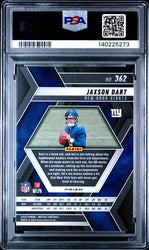 Graded 2025 Panini Mosaic Jaxson Dart #362 Red & White Stripe Rookie RC Football Card PSA 10 Gem Mint