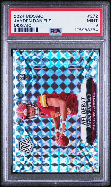 Graded 2024 Panini Mosaic Silver Mosaic Jayden Daniels #272 Rookie RC Football Card PSA 9 Mint (ONLINE ORDER ONLY)