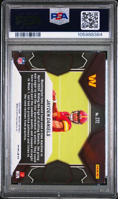 Graded 2024 Panini Mosaic Silver Mosaic Jayden Daniels #272 Rookie RC Football Card PSA 9 Mint (ONLINE ORDER ONLY)