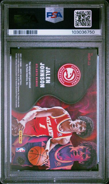 Graded 2021 Panini NBA Hoops Jalen Johnson #HSRJJ Hot Signature Rookies Green Rookie RC Basketball Card PSA 9 Mint (ONLINE ORDER ONLY)