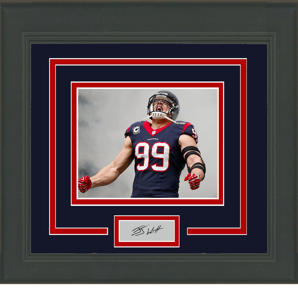 Framed J.J. Watt Facsimile Laser Engraved Signature Auto Houston Texans 11x14 Football Photo (ONLINE ORDER ONLY)