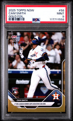 Graded 2025 Topps Now Cam Smith #58 Gold Foil /50 Rookie RC Baseball Card PSA 9 Mint (ONLINE ORDER ONLY)