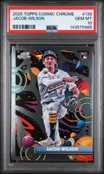 Graded 2025 Topps Cosmic Chrome Jacob Wilson #139 Rookie RC Baseball Card PSA 10 Gem Mint