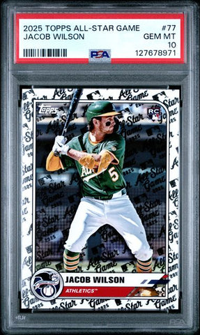 Graded 2025 Topps All Star Game Jacob Wilson #77 Rookie RC Baseball Card PSA 10 Gem Mint (ONLINE ORDER ONLY)