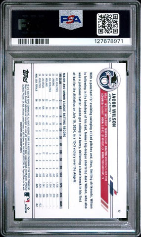 Graded 2025 Topps All Star Game Jacob Wilson #77 Rookie RC Baseball Card PSA 10 Gem Mint (ONLINE ORDER ONLY)