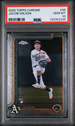 Graded 2025 Topps Chrome Jacob Wilson #96 Rookie RC Baseball Card PSA 10 Gem Mint (ONLINE ORDER ONLY)