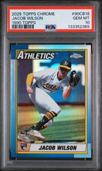 Graded 2025 Topps Chrome Jacob Wilson #90CB18 1990 Topps Rookie RC Baseball Card PSA 10 Gem Mint (ONLINE ORDER ONLY)